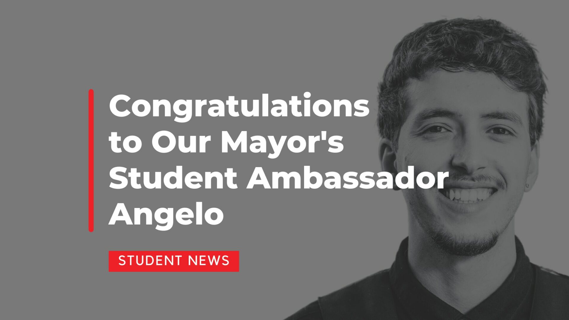 Congratulations to Our 2024 Mayor’s Student Ambassador Angelo